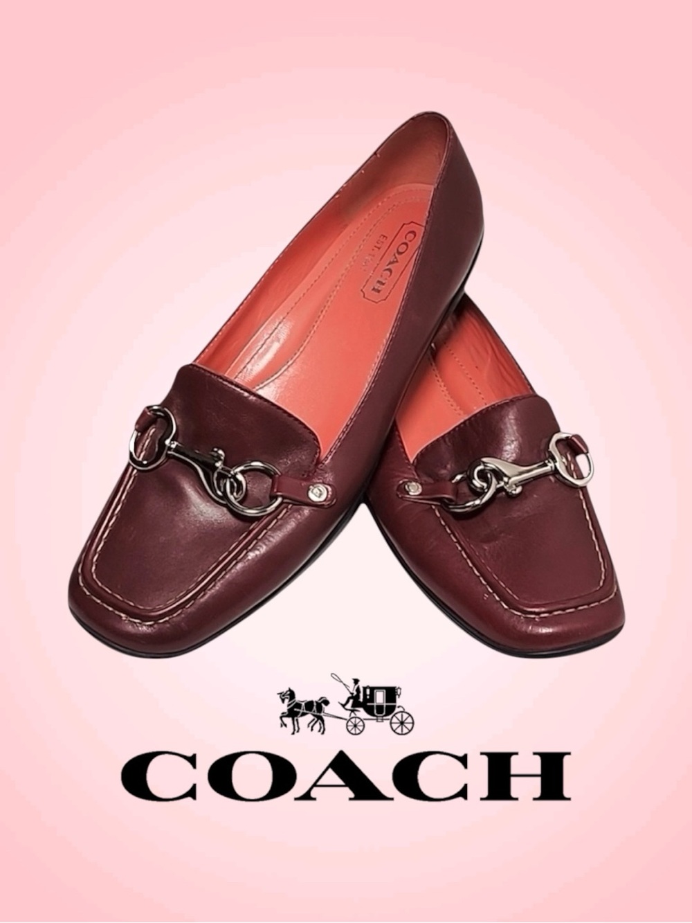 COACH • Bordeaux Dorie Leather Loafers Flats || Size 8